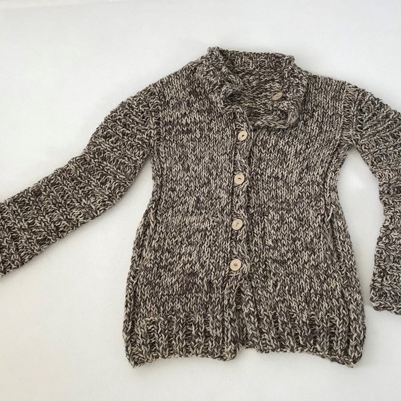 NEW Handmade Brown Marled Cardigan with Side Pockets, Size M (39" Bust) - Picture 8 of 11
